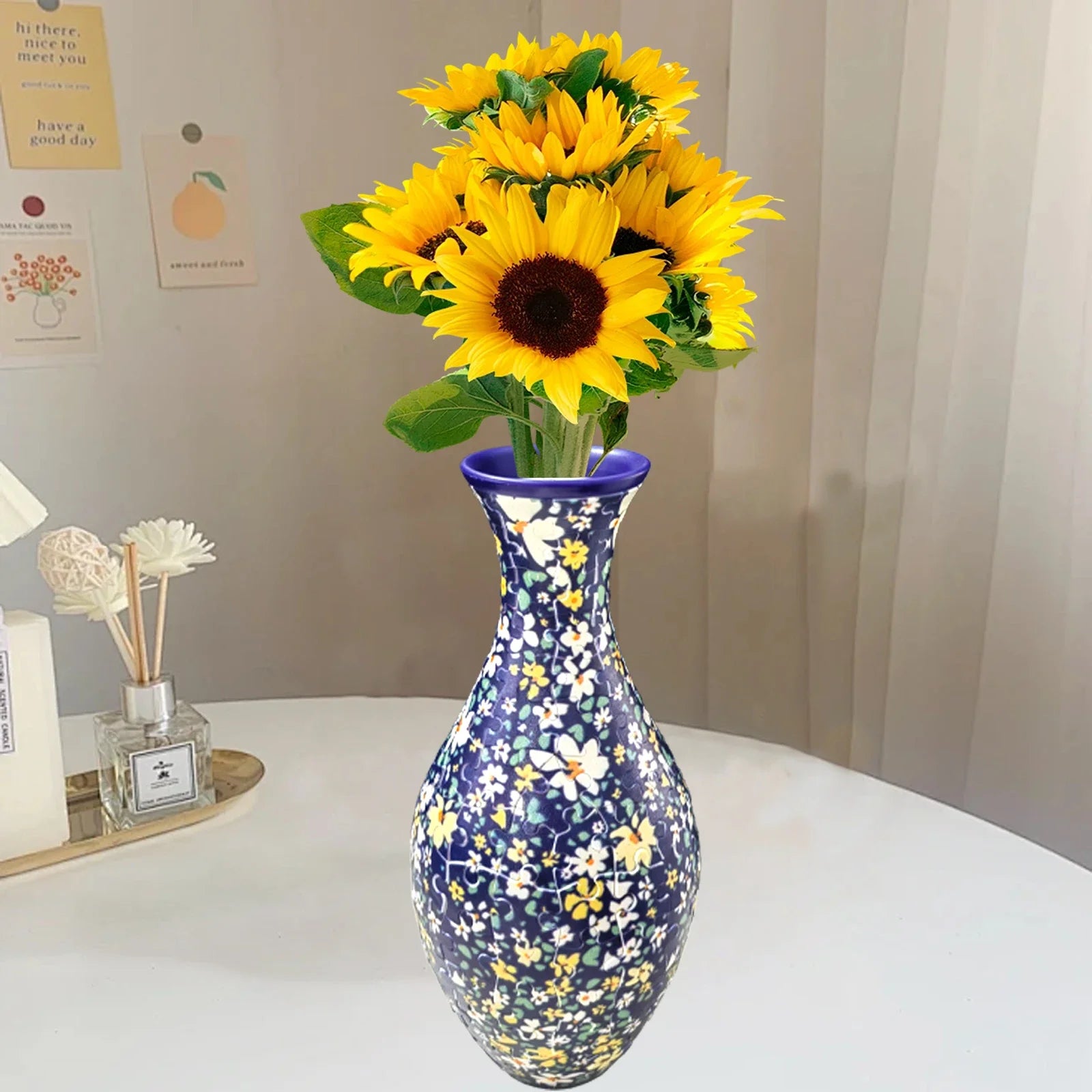 3D Puzzle Flower Vase Building Blocks Unique Vase 160stk Curved Puzzle Pieces House Warming Gift for Flower Arrangements Home