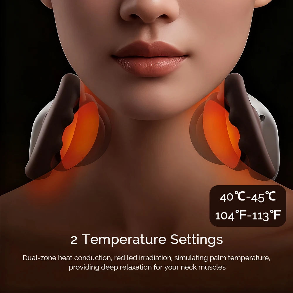 Electric Neck and Shoulder Massager Deep Tissue Shiatsu Back Cervical Massage Machine Bionic Heated Fatigue Relief Relax Muscle