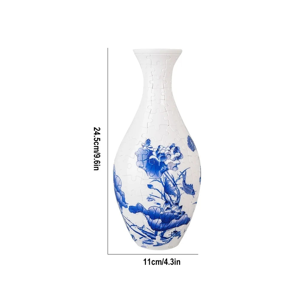3D Puzzle Flower Vase Building Blocks Unique Vase 160stk Curved Puzzle Pieces House Warming Gift for Flower Arrangements Home