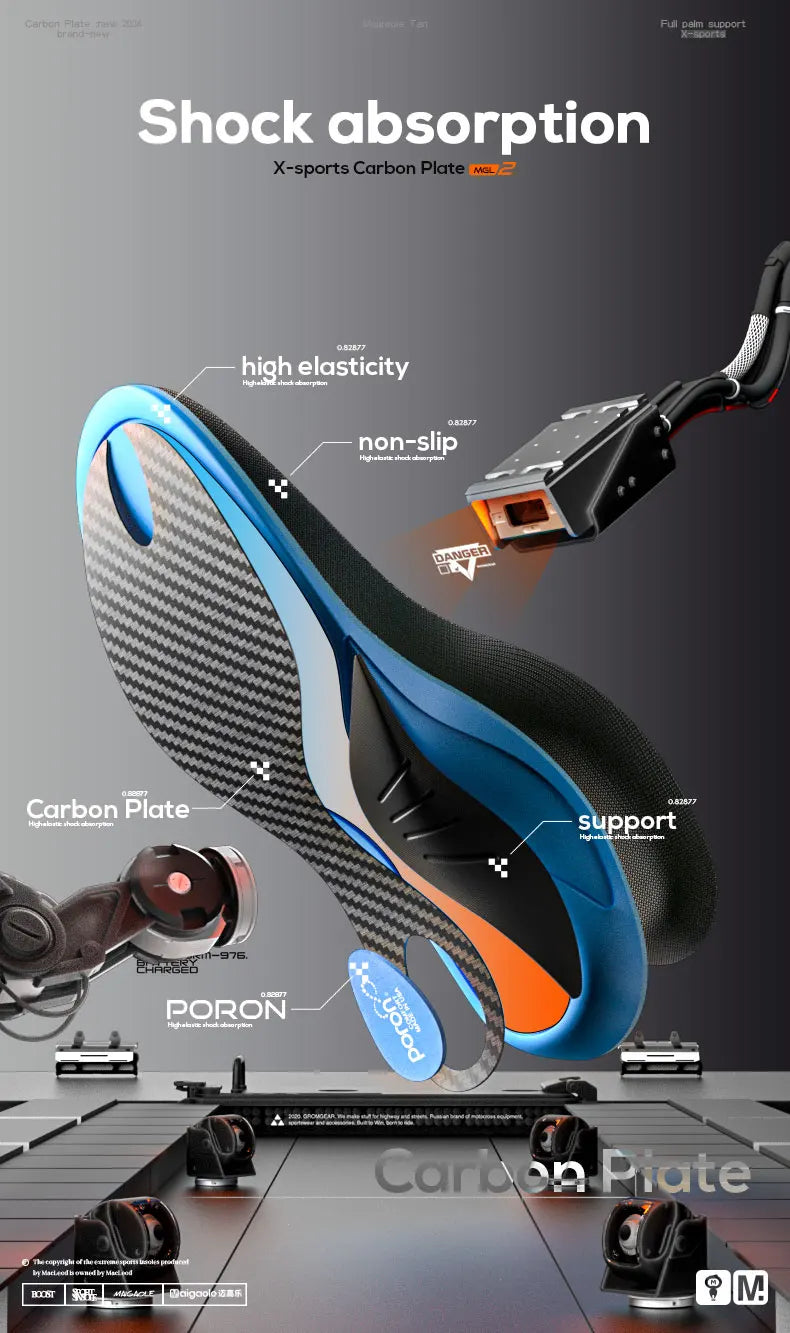 Mcgola 2024 New Model, Real Full-Length Carbon Plate, Strong Arch Support, High-Assisted Rebound Basketball Elastic Insole