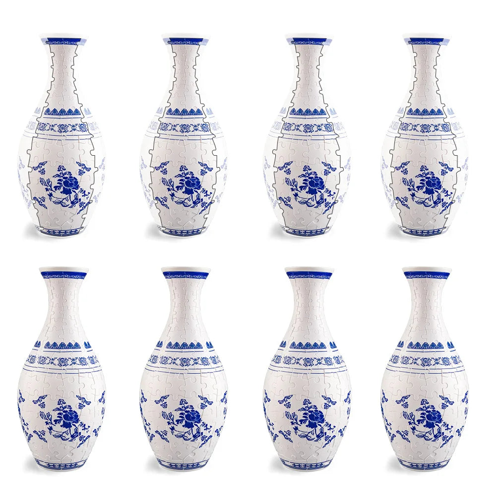3D Puzzle Flower Vase Building Blocks Unique Vase 160stk Curved Puzzle Pieces House Warming Gift for Flower Arrangements Home