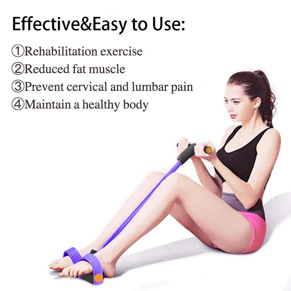 Multifunction Tension Rope, 6-Tube Elastic Yoga Pedal Puller Resistance Band, Natural Latex Tension Rope Fitness Equipment