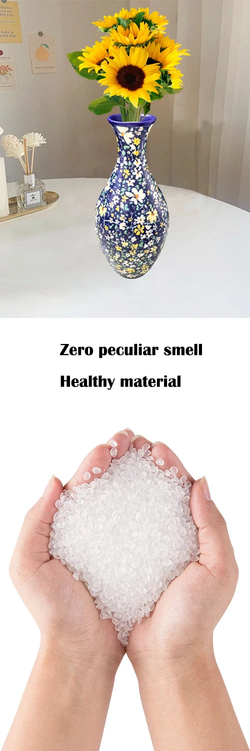 3D Puzzle Flower Vase Building Blocks Unique Vase 160stk Curved Puzzle Pieces House Warming Gift for Flower Arrangements Home